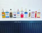 Anciens petits bidons d'huile de mini garage, Collections, Emballage, Utilisé, Enlèvement ou Envoi