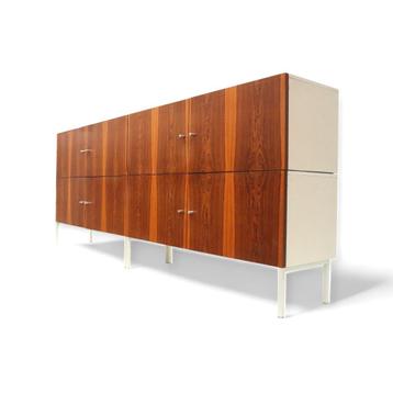Groot vintage dressoir wandmeubel palissander jaren '70 beschikbaar voor biedingen