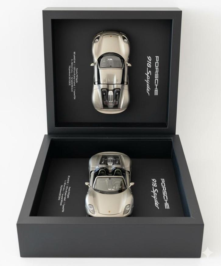 Porsche 918 Spyder 3D Shadowbox - Limited Edition 1/24, Hobby en Vrije tijd, Modelauto's | 1:24, Zo goed als nieuw, Auto, Ophalen of Verzenden
