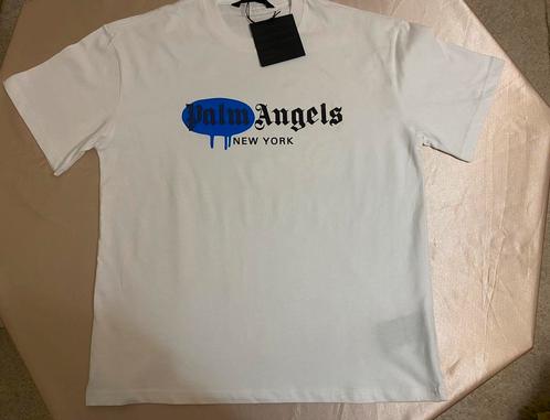 Palm Angels T-Shirt “New York” Wit/Blauw, Kleding | Heren, T-shirts, Nieuw, Maat 48/50 (M), Wit, Ophalen of Verzenden