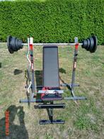 Bench, Squatrack, Halters, Gewichten, EZ-bar, Sport en Fitness, Ophalen, Zo goed als nieuw, Metaal, Buik