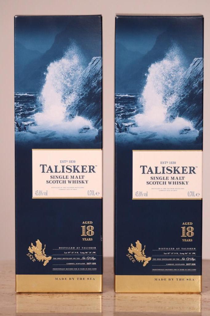 Talisker 18yo (2x), Verzamelen, Wijnen, Nieuw, Overige typen, Overige gebieden, Ophalen