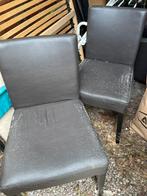 6 stoelen in imitatie leder pelt af zie fotos, Huis en Inrichting, Ophalen, Gebruikt, Bruin, Leer
