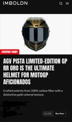 AGV LIMITED EDITION GOLD - GP RR
Maat M, Tickets en Kaartjes