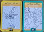 2 verzamelkaarten Disney Colour Magic - Belle en het Beest, Verzamelen, Ophalen of Verzenden, Assepoester of Belle, Zo goed als nieuw