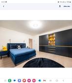 Boxspring Serta 160x200 cm, Ophalen, Blauw, Zo goed als nieuw, 200 cm