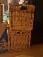 4 PANIERS EN ROTIN IKEA, Huis en Inrichting, Ophalen of Verzenden, Zo goed als nieuw, Vierkant, Mand