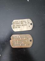 Deux dog tags us ww2, Ophalen of Verzenden