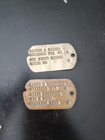 Deux dog tags us ww2 beschikbaar voor biedingen