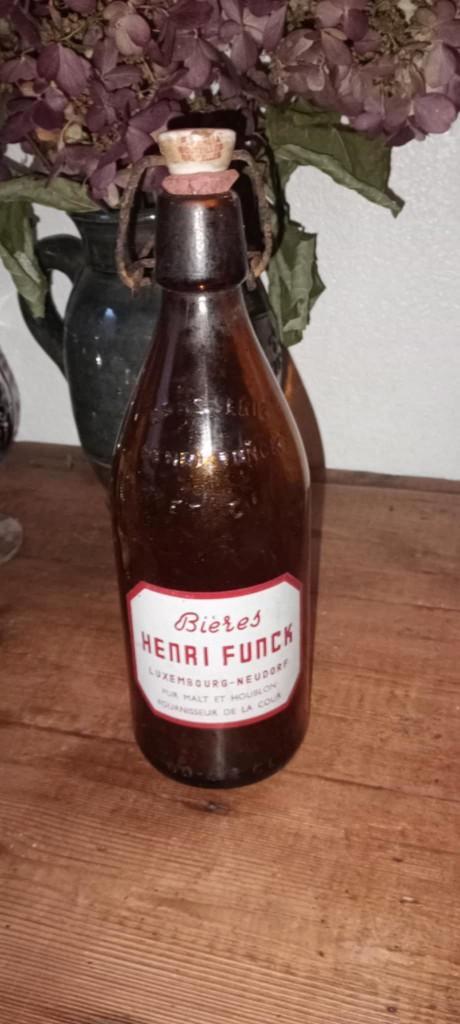 Brasserie bier oude fles Henri Funck, Verzamelen, Biermerken, Gebruikt, Flesje(s), Overige merken, Ophalen of Verzenden