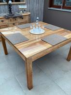 Teaken tafel, Huis en Inrichting, Tafels | Eettafels, Ophalen, Zo goed als nieuw, Vijf personen of meer, 100 tot 150 cm