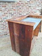 Toog voor mancave of hobbyruimte met zinken werkblad, Huis en Inrichting, Barren, Ophalen, Gebruikt