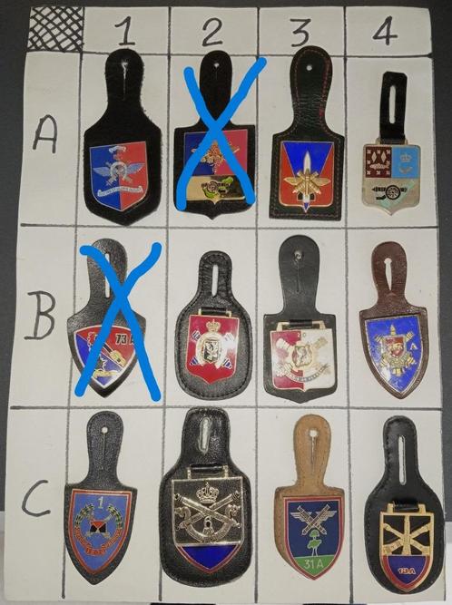 Verschillende artillerie borstzakkentekens, Verzamelen, Militaria | Algemeen, Landmacht, Embleem of Badge, Ophalen of Verzenden