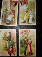 Lot de 4 CP " A la porte du coeur" gauffrées de 1907, Enlèvement ou Envoi