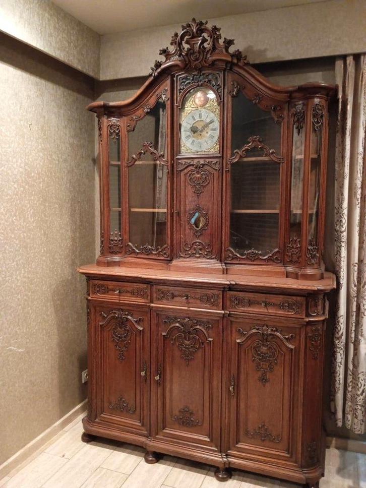 Vitrine ancienne avec horloge, Maison & Meubles, Armoires | Vitrines, Comme neuf, 200 cm ou plus, 150 à 200 cm, 50 à 75 cm, Avec tiroir(s)
