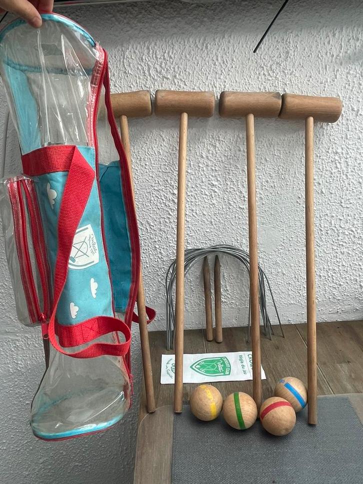 Houten croquetspel Junior 4 spelers Vilac Frankrijk, Kinderen en Baby's, Speelgoed | Buiten | Speeltoestellen, Gebruikt, Ophalen