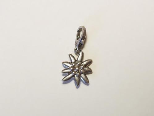 Sterling zilveren bedeltje Edelweiss, Handtassen en Accessoires, Bedels, Zo goed als nieuw, Overige merken, Zilver, 4 bedels of meer