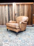 Prachtige lederen fauteuil, Huis en Inrichting, Fauteuils, Ophalen, Hout