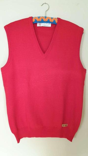 Vintage trui heren, debardeur, tank top, V hals, rood Medium beschikbaar voor biedingen