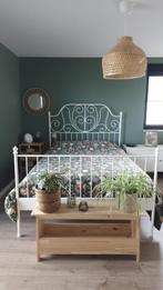 Compleet bed 140x200, Ophalen, Gebruikt, Wit, Tweepersoons