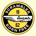 Ducati Scrambler 1962 Born Free sticker, Motoren, Verzenden