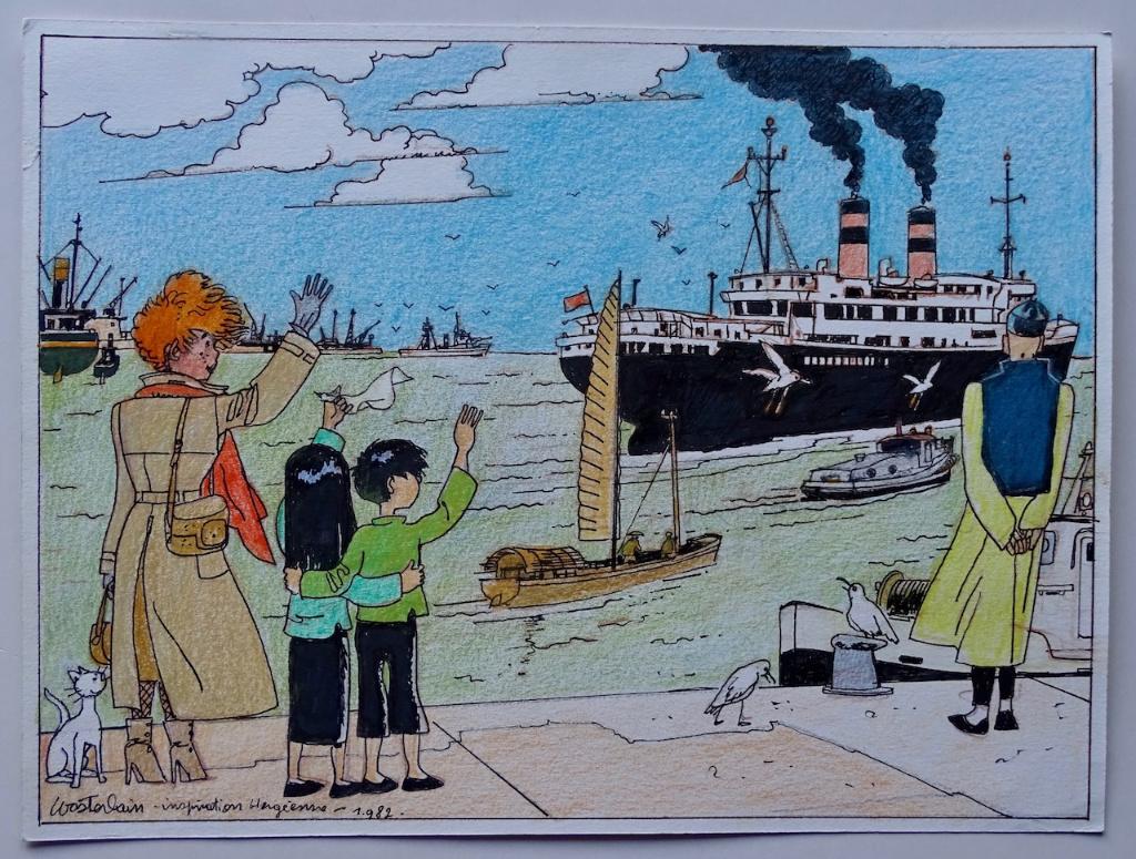 Hommage à Hergé dessin Wasterlain, Livres, BD, Une BD, Comme neuf, Enlèvement, Wasterlain.