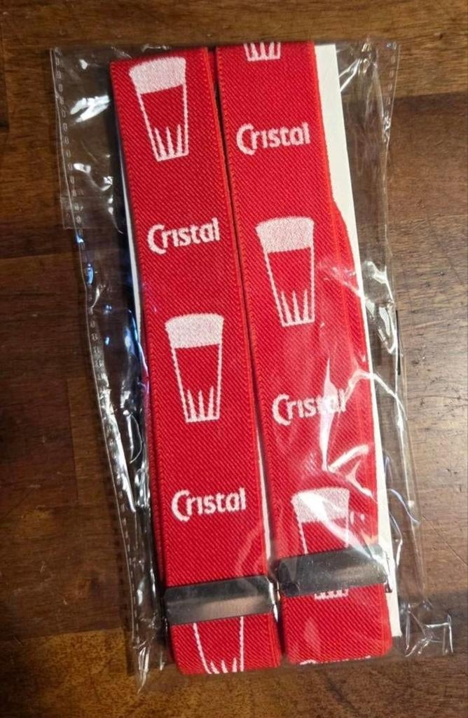 "Cristal" broekophouder (bretellen), Verzamelen, Biermerken, Ophalen of Verzenden, Nieuw