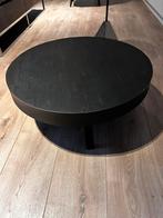Salontafel rond,  zwart hout en metale pootjes, 74cm, Huis en Inrichting, Ophalen, Gebruikt, Rond, Metaal