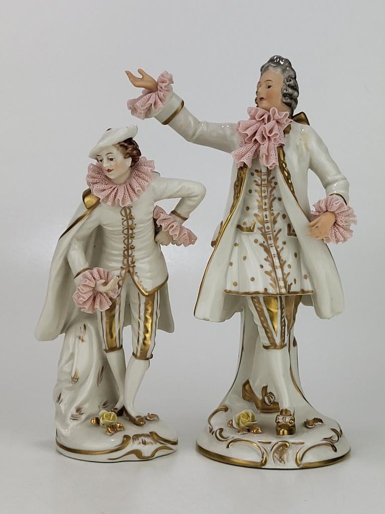 Schitterend Stel Porseleinen 'Dresden' Figuren, Antiek en Kunst, Antiek | Porselein, Ophalen of Verzenden