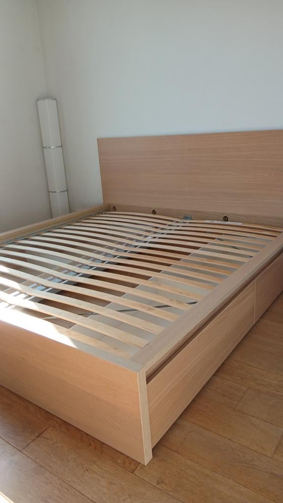Lit 180x200cm ikea Malm 4 tiroirs, Enlèvement