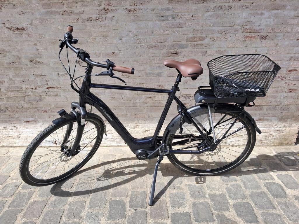 Batavus Finez elektrische herenfiets 61, Batavus, 50 km par batterie ou plus, Comme neuf, 59 cm ou plus