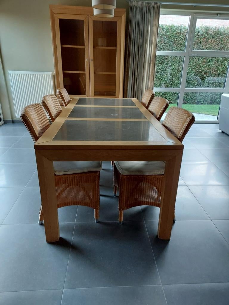 Complete eetplaats, Huis en Inrichting, Complete eetkamers, Ophalen, Zo goed als nieuw, Modern, 4 tot 6 stoelen