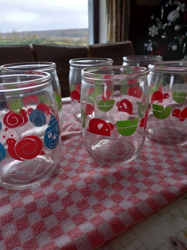 6 gekleurde potten zonder deksel., Ophalen of Verzenden