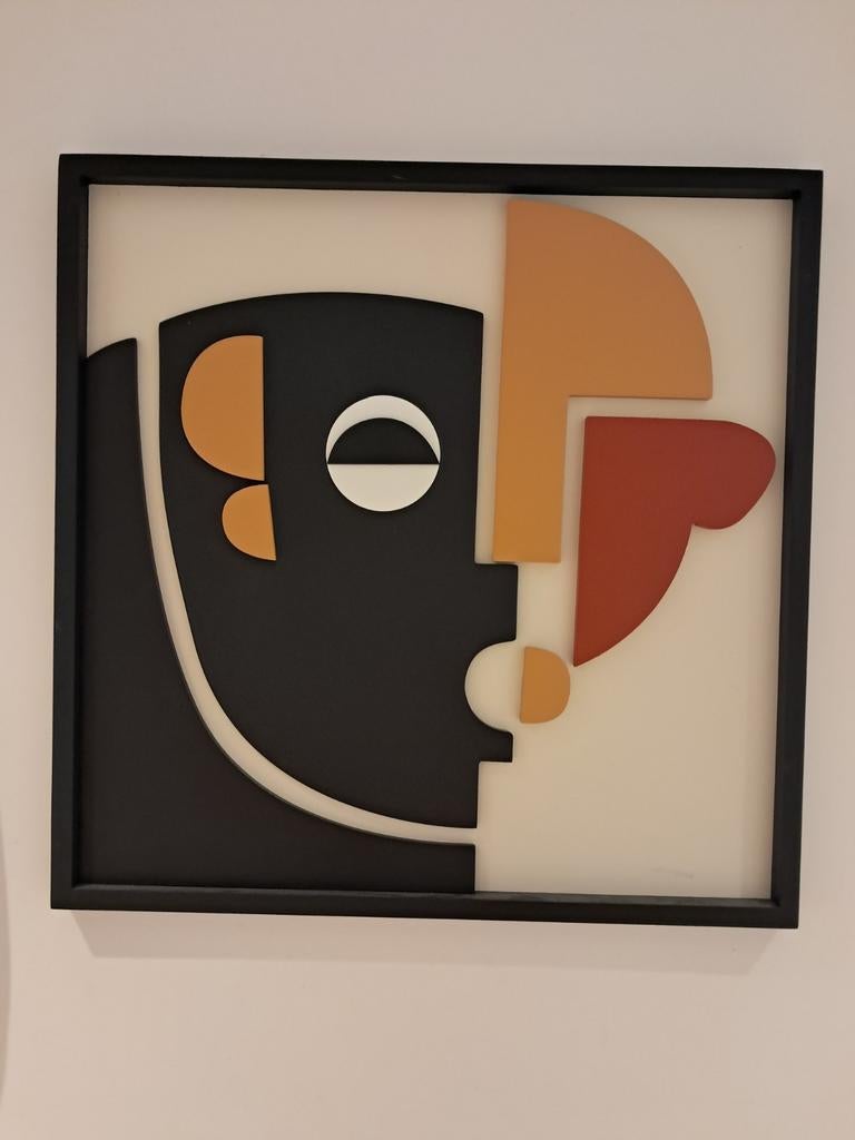 Tableau abstrait, Enlèvement, Comme neuf, Bois, Tableau