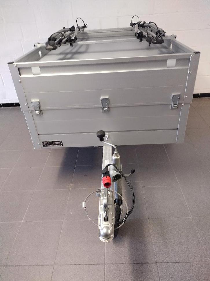 Anssems bagage aanhangwagen met 2 Thule fietsdragers, Auto diversen, Aanhangers en Bagagewagens, Zo goed als nieuw, Ophalen