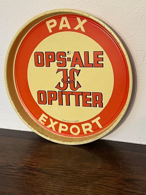 Plateau vintage en tôle de la marque Ops Ale, Opitter, Enlèvement