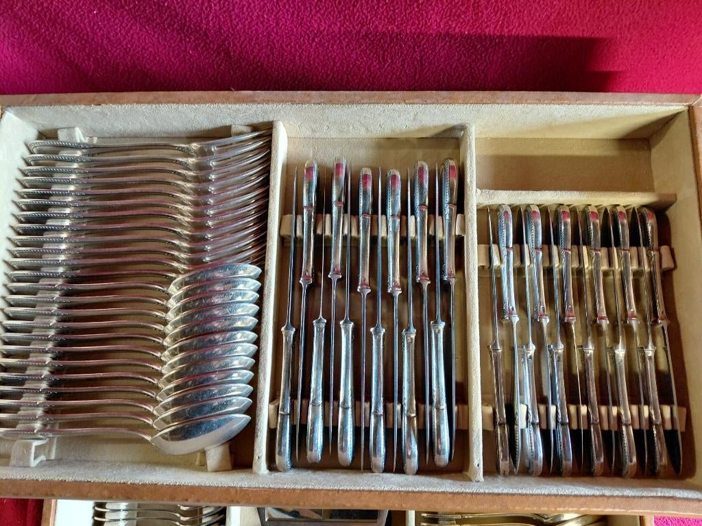 Verzilverd bestek (96 delig), Antiquités & Art, Antiquités | Couverts, Enlèvement