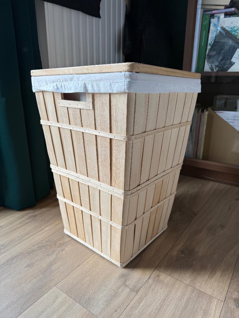 Wasmand bamboo Ikea met zak, Huis en Inrichting, Badkamer | Badkamermeubels, Ophalen, Minder dan 50 cm, Gebruikt, Overige typen