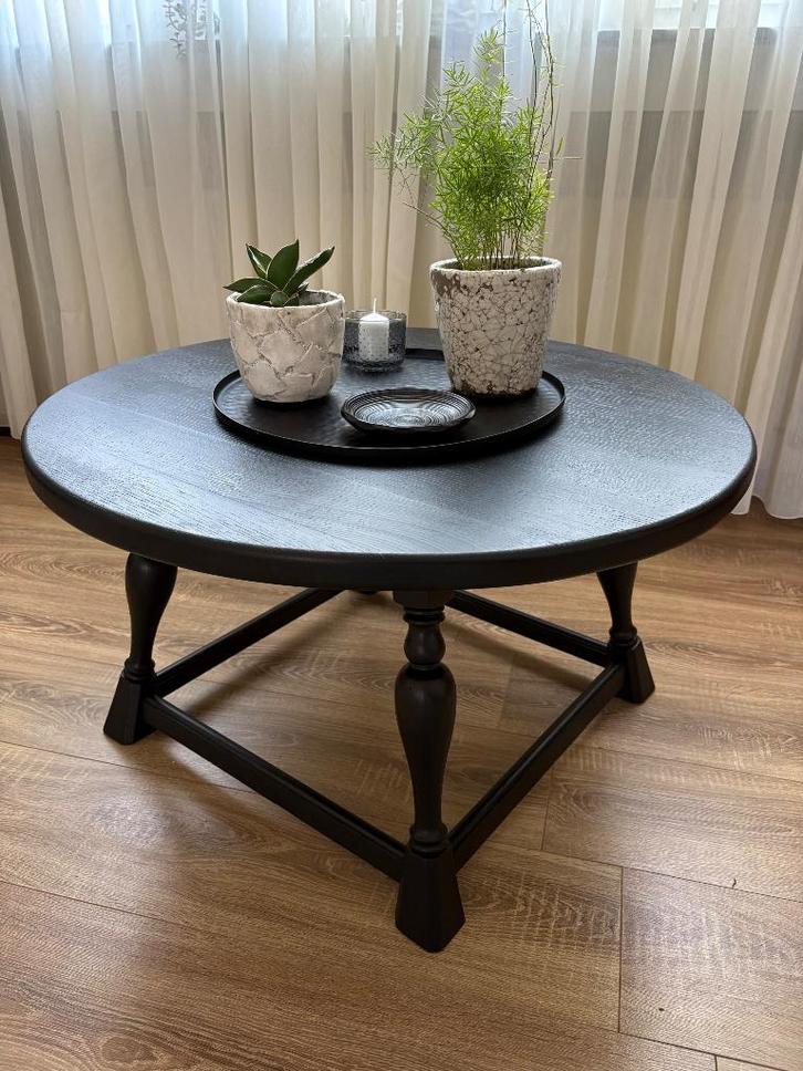 Table basse noire ronde en bois, Maison & Meubles, Tables | Tables de salon, Comme neuf, Moins de 50 cm, 50 à 100 cm, 50 à 100 cm