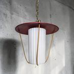 Vintage rood witte hanglamp / luster, Antiek en Kunst, Ophalen