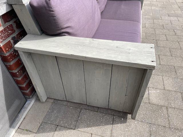 Tuinzetel in steigerhout grijs, Tuin en Terras, Tuinmeubel-accessoires, Gebruikt, Ophalen
