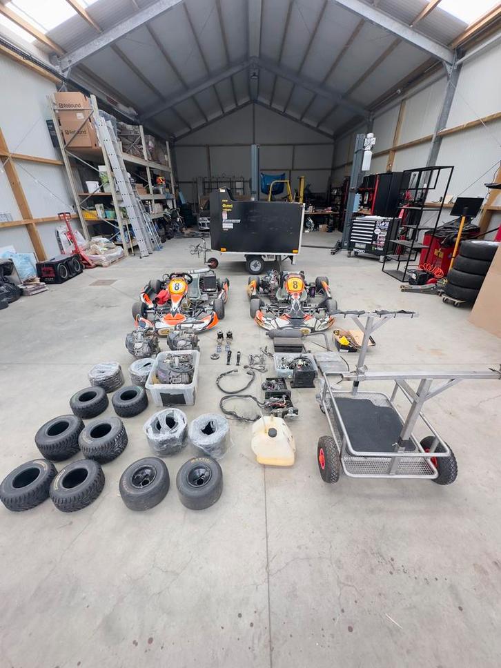 2x crg kart met aanhangwagen en onderdelen, Sport en Fitness, Karting, Gebruikt, Kart, Ophalen