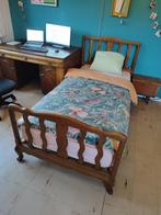 Mooi antiek vol houten bed, 90 cm, Une personne, Brun, Enlèvement