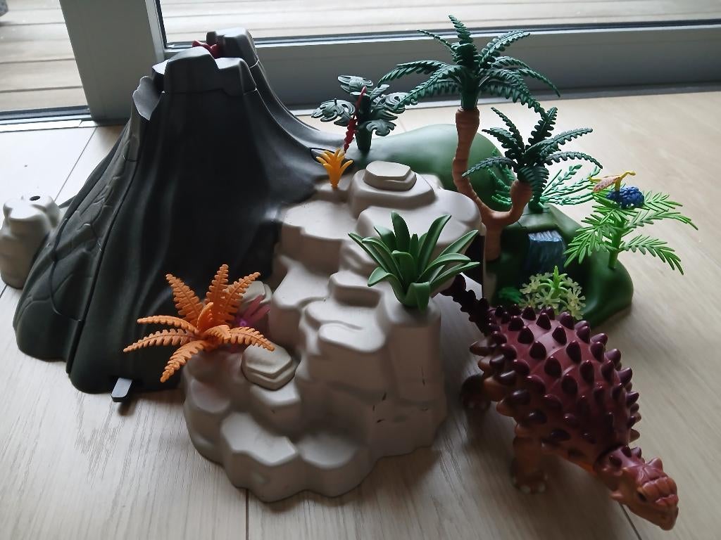 Playmobil vulkaan+dino's, Kinderen en Baby's, Speelgoed | Playmobil, Ophalen, Gebruikt, Complete set