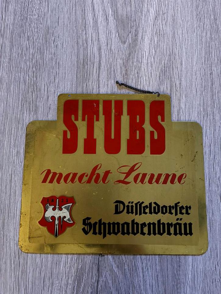 Reclamebord Stubs, Verzamelen, Biermerken, Gebruikt, Reclamebord, Plaat of Schild, Overige merken, Ophalen of Verzenden