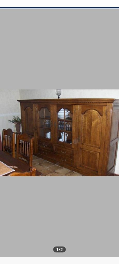 Kast & Tafel met 6 stoelen in eik!, Enlèvement, Comme neuf