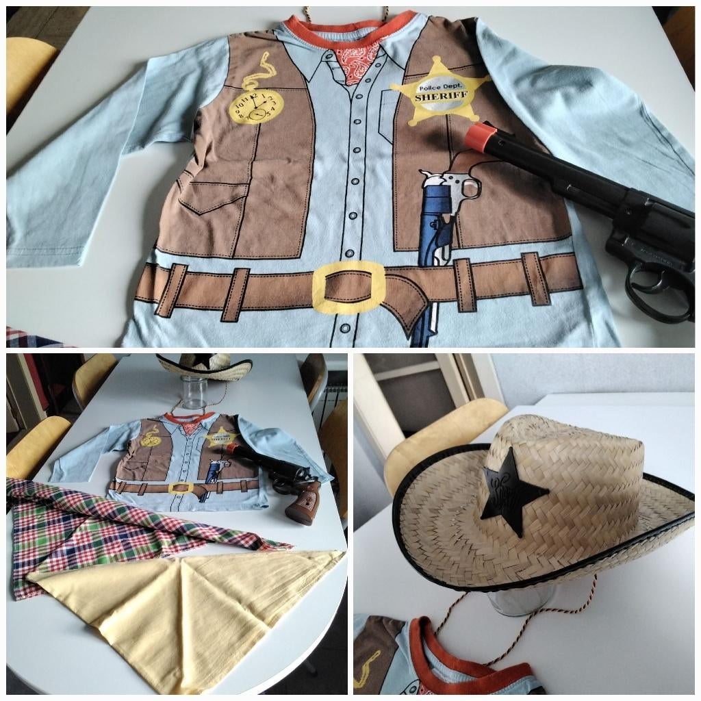 Lot déguisement de Shérif pour enfants - T. 5-6 ans, Enlèvement ou Envoi, Utilisé, 110 à 116, Garçon ou Fille