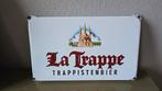 Geëmailleerd bordje van Trappistenbier La Trappe Tilburg., Verzamelen, Biermerken, Ophalen of Verzenden, Gebruikt, Reclamebord, Plaat of Schild