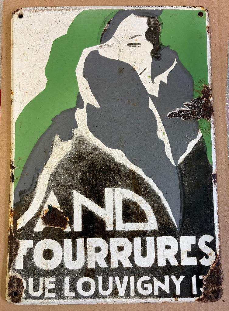 Plaque émaillée LA PUBLICITÉ NATIONALE ANVERS Sand Luxemburg, Collections, Envoi, Utilisé, Panneau publicitaire