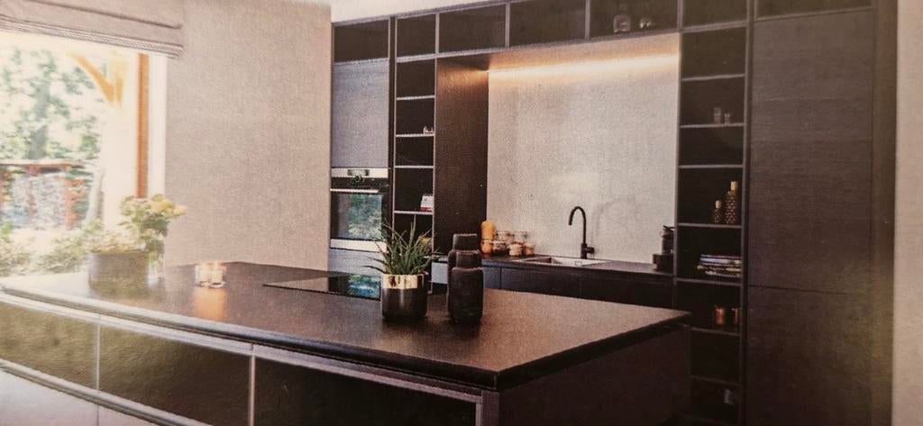 Complete keuken GEDEMONTEERD, Ophalen, Zo goed als nieuw, Zwart, Greeploos